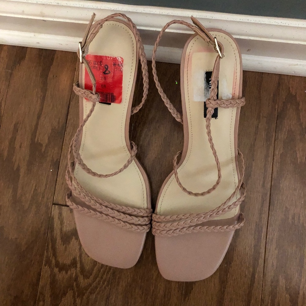 Pink Nine West strappy heels